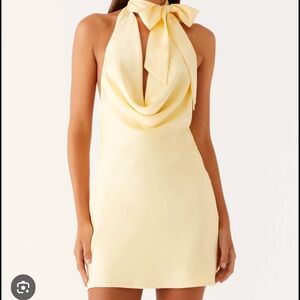 Peppermayo Light Yellow Backless Dress